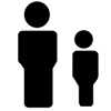 Father and son silhouette image