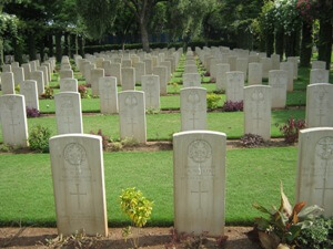 Well maintained headstones at the Kirkee War Cemetery