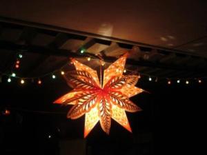Sky lantern hung in front of 
the home during Diwali